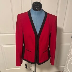 Evan Picone Red Blazer with Black Trim